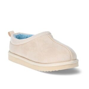 Wonder Nation Toddler Cozy Slippers Size 5/6 Beige Slip On Plush Indoor Shoes